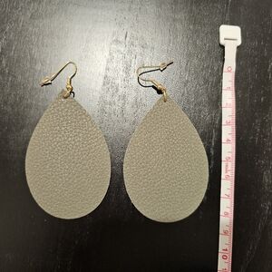 Leather Like Gray Earrings